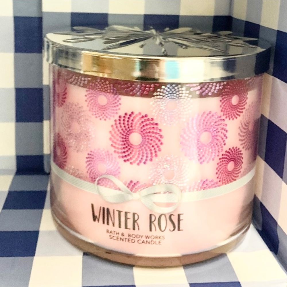 Bath & Body Works RARE Winter Rose 3-Wick Candle NWT